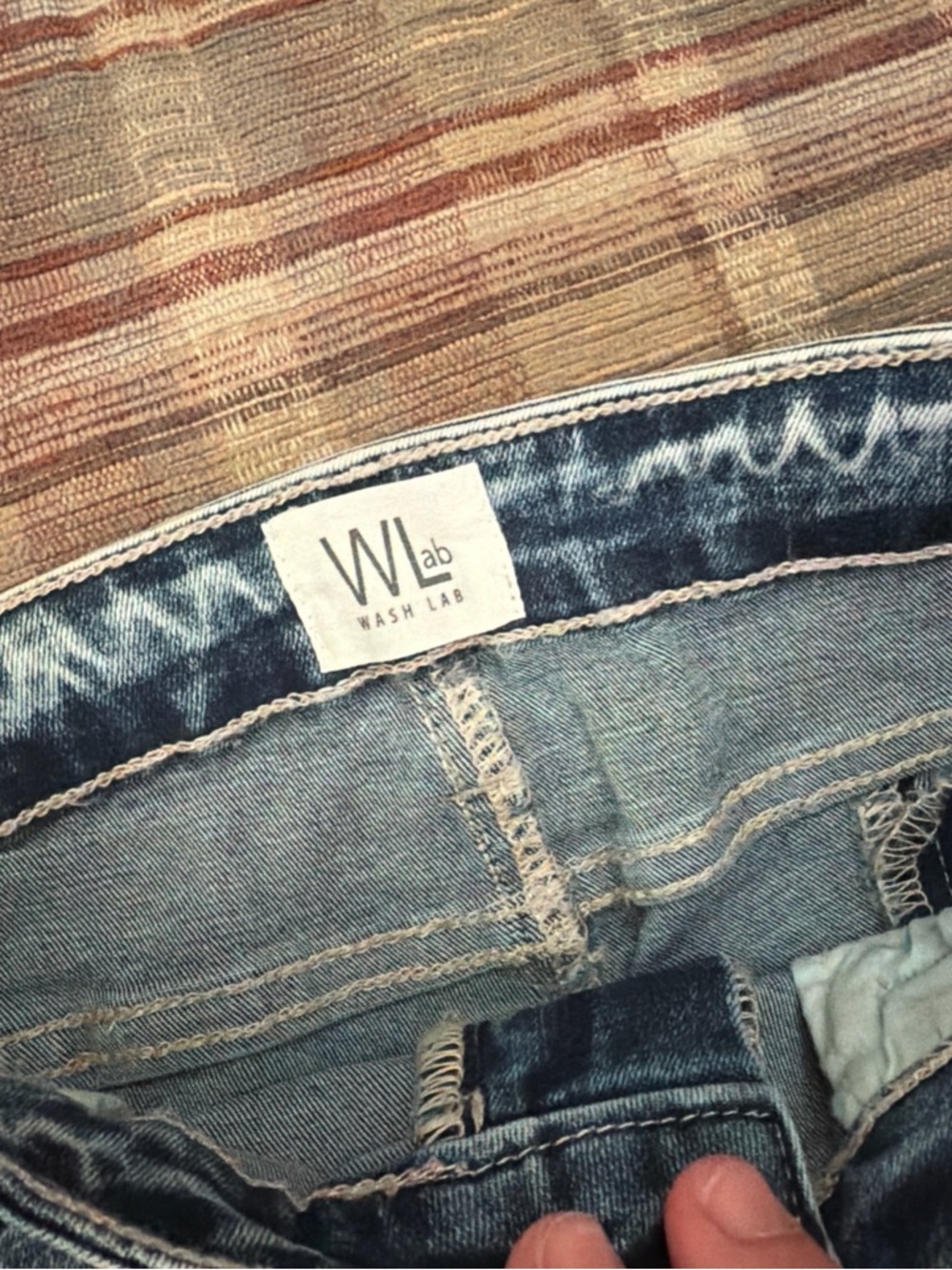 Wash lab Patchwork Denim Maxi Skirt - Multi-Blue - Picture 3 of 7